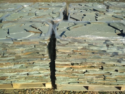 Плитняк златолит зелёный для цоколя, отмостки купить в Казани