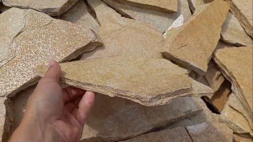Плитняк златолит жёлтый для цоколя купить в Казани
